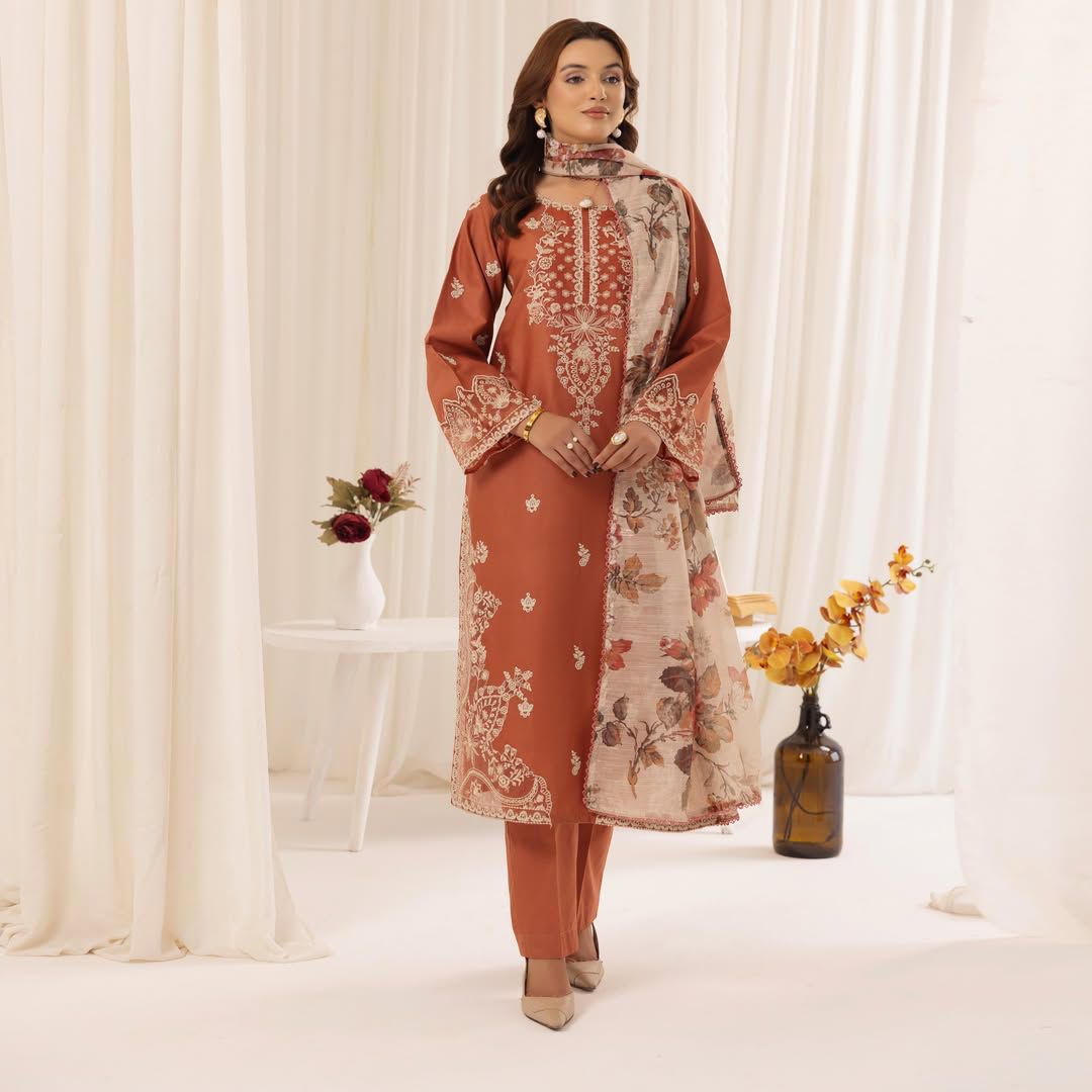 Zara Shahjahan | Unstitched | Luxury Lawn 3 Piece Embroidered Dress - QHF0032