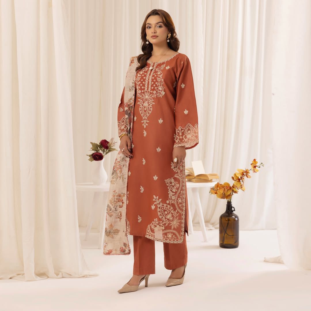 Zara Shahjahan | Unstitched | Luxury Lawn 3 Piece Embroidered Dress - QHF0032