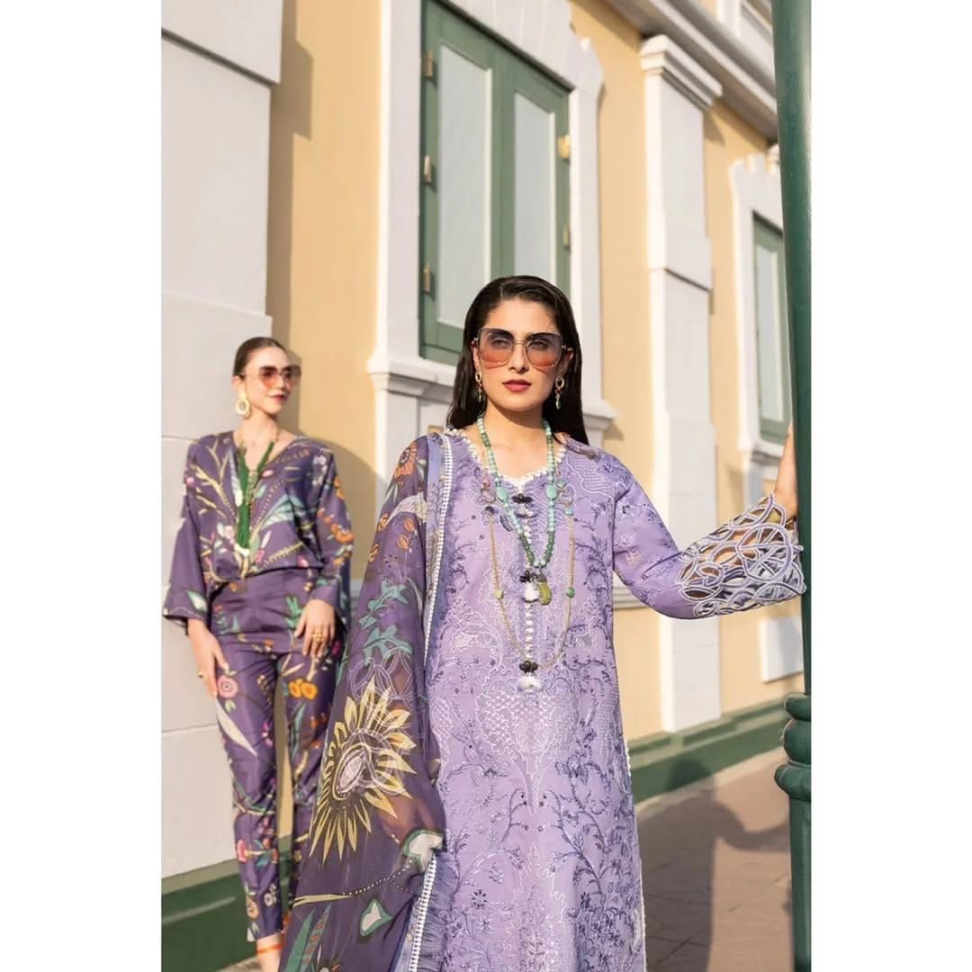 Mushq | Unstitched | Luxury Lawn 3 Piece Embroidered Dress - QHF0035