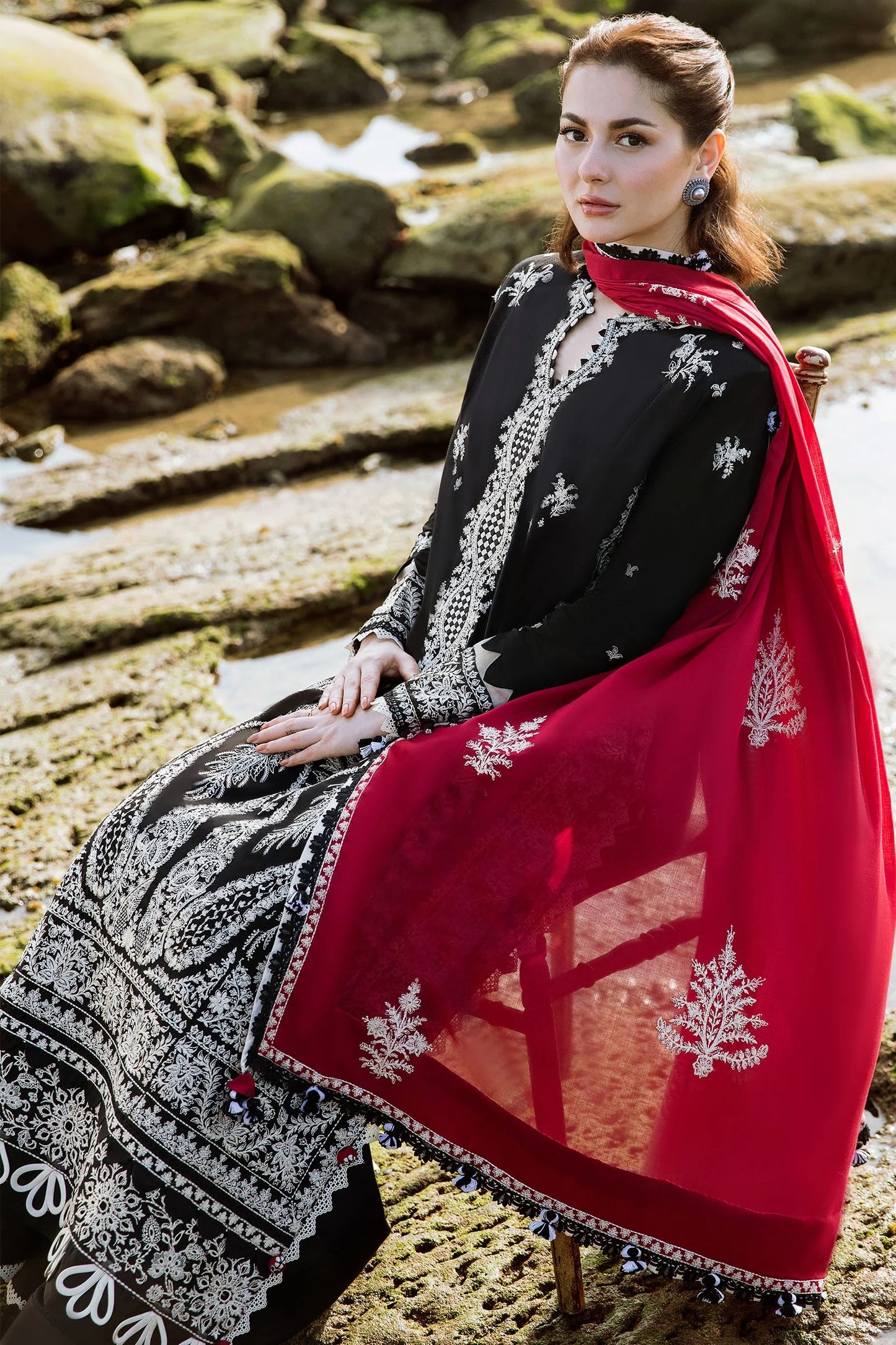 Zara Shahjahan | Unstitched | Luxury Lawn 3 Piece Embroidered Dress - QHF0029