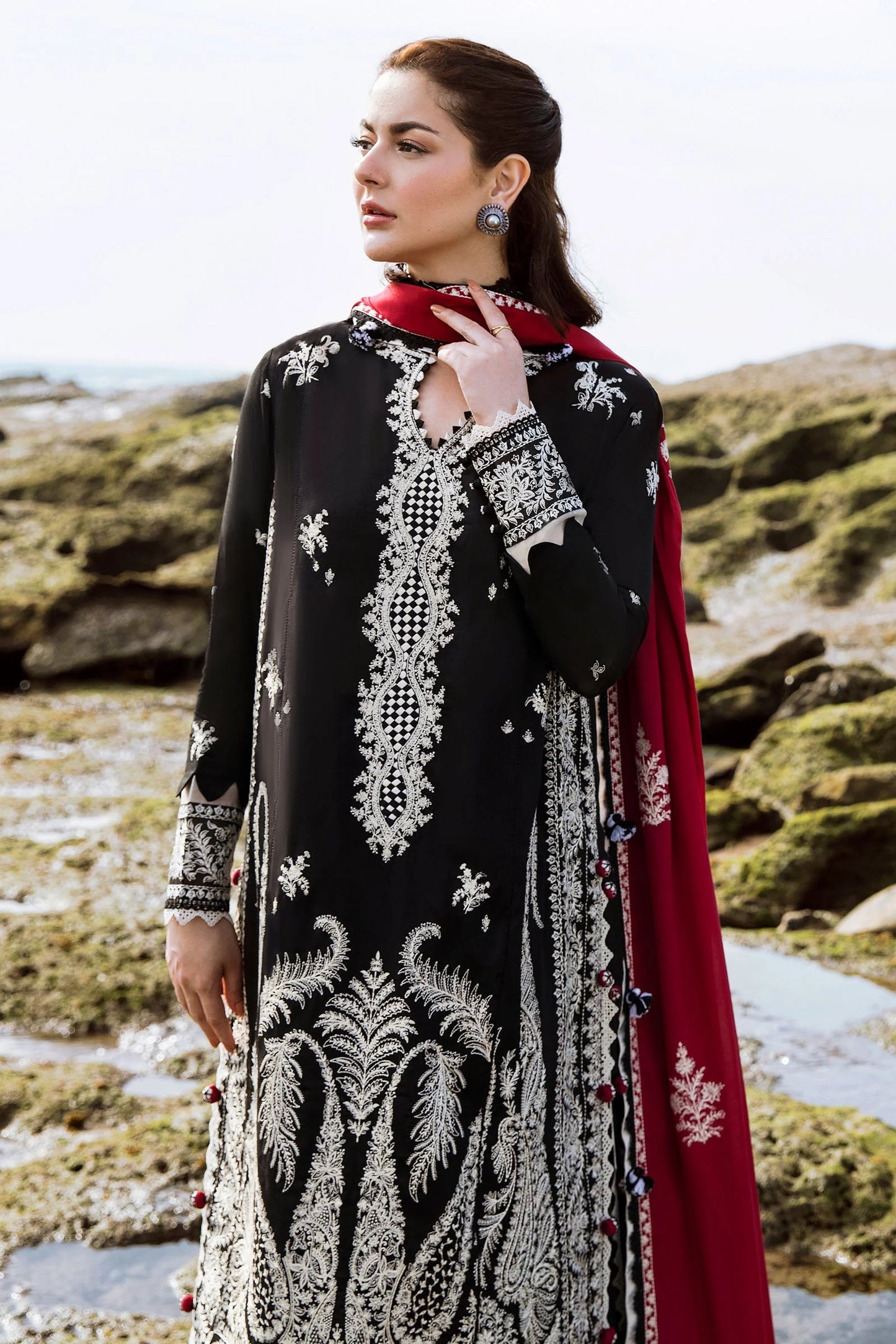 Zara Shahjahan | Unstitched | Luxury Lawn 3 Piece Embroidered Dress - QHF0029