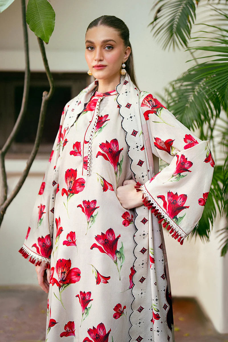 Baroque | Unstitched | Luxury Lawn 3 Piece Printed Dress - QHF0073