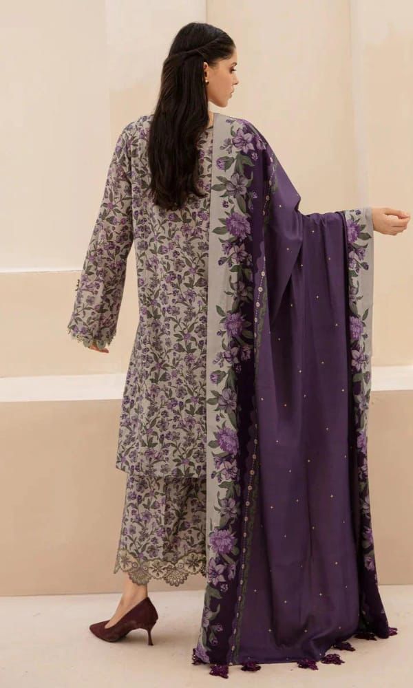 Baroque | Unstitched | Luxury Lawn 3 Piece Embroidered Dress - QHF0055