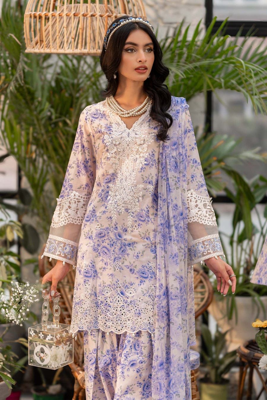 Baroque | Unstitched | Luxury Lawn 3 Piece Embroidered Dress - QHF0048