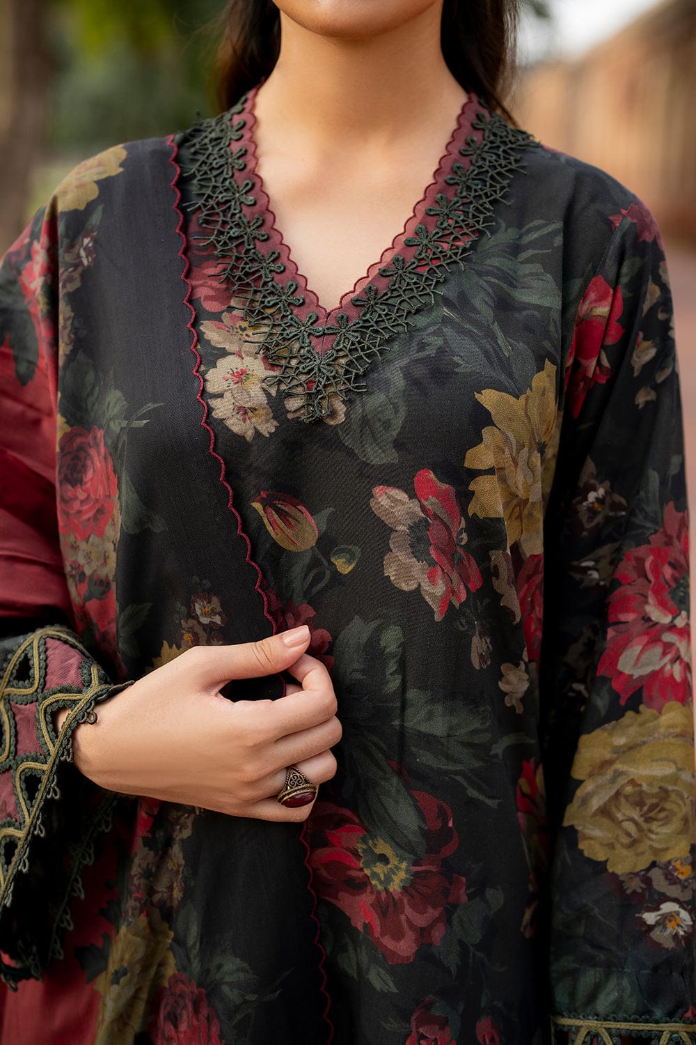 Baroque | Unstitched | Luxury Lawn 3 Piece Printed Dress - QHF0084