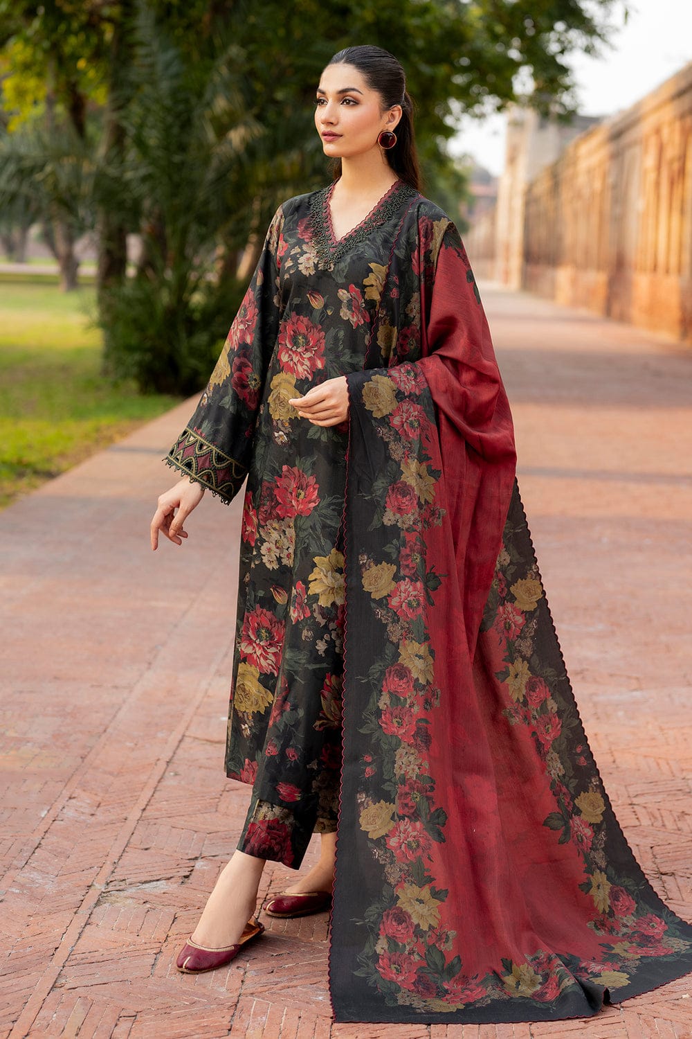 Baroque | Unstitched | Luxury Lawn 3 Piece Printed Dress - QHF0084