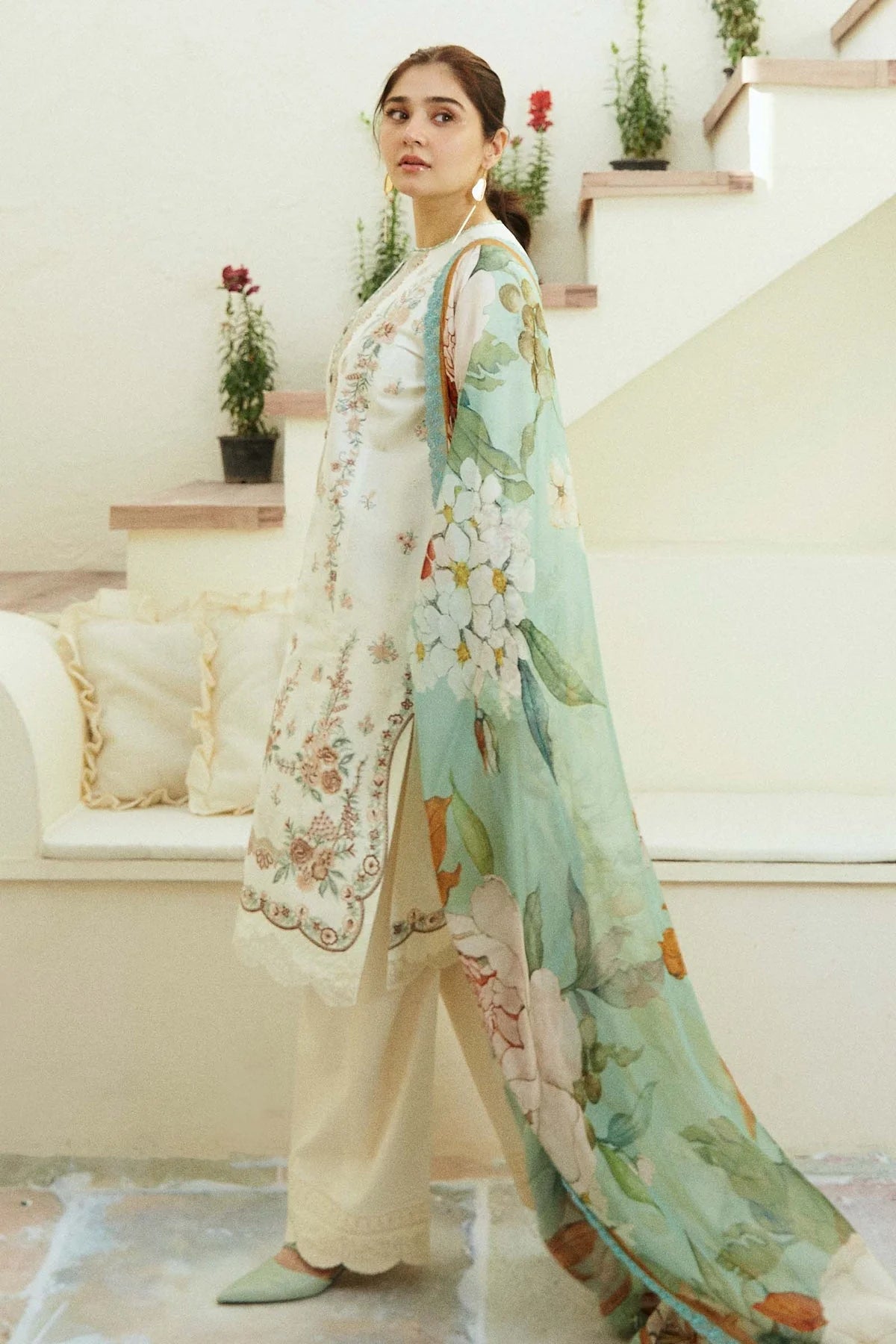 Zara Shahjahan | Unstitched | Luxury Lawn 3 Piece Embroidered Dress - QHF0019