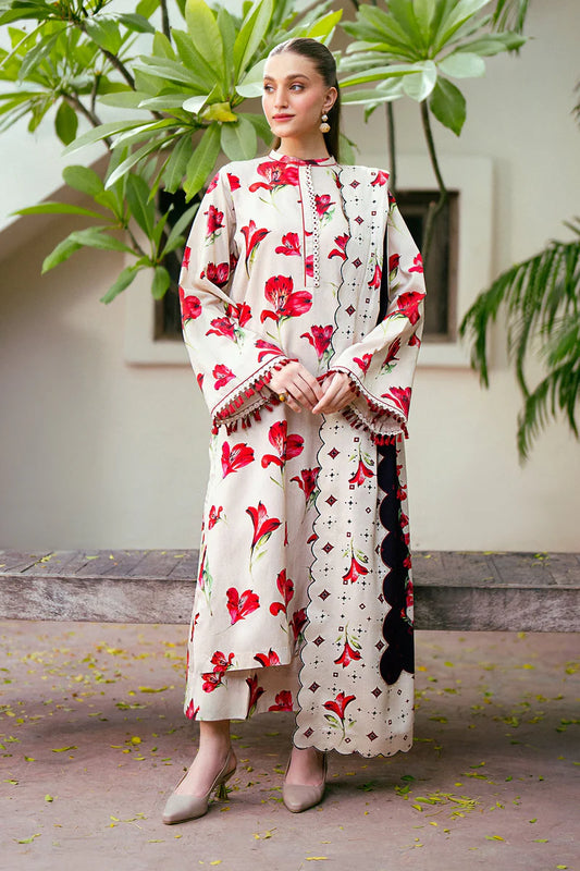 Baroque  | Unstitched | Luxury Lawn 3 Piece Printed Dress - QHF0073