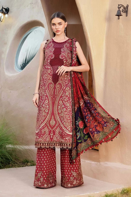 Maria B  | Unstitched | Luxury Lawn 3 Piece Printed Dress - QHF0058
