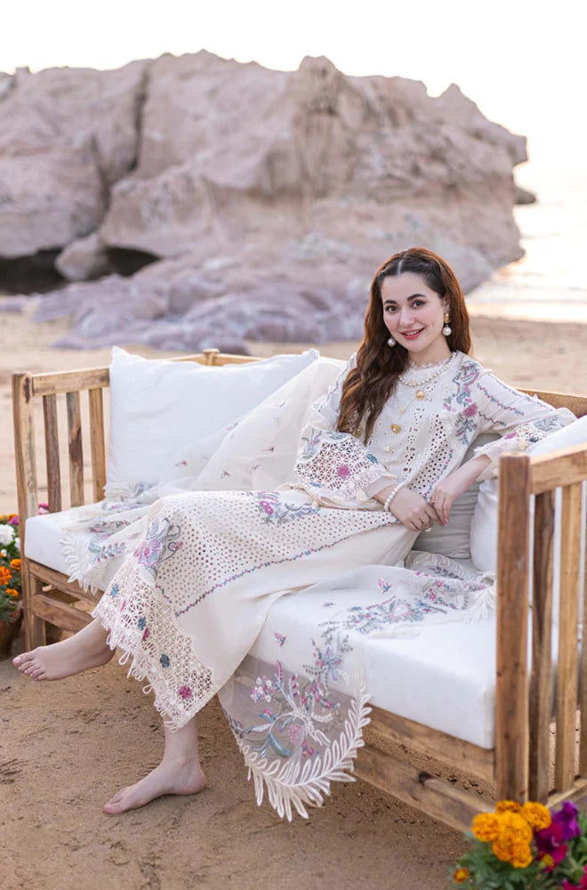 Qalamkar - 3PC Lawn Chicken Kari Embroidered Suit - QHF0006