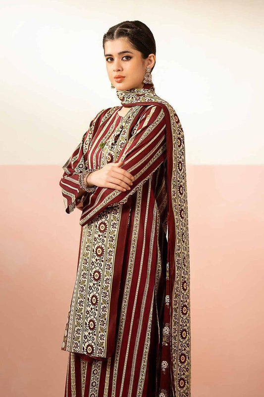 Baroque  | Unstitched | Luxury Lawn 3 Piece Printed Dress - QHF0074