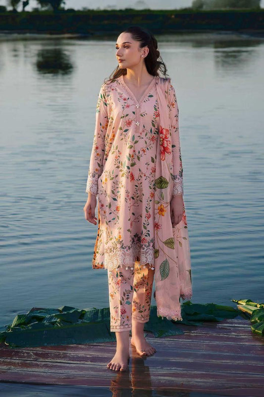 Baroque  | Unstitched | Luxury Lawn 3 Piece Printed Dress - QHF0075