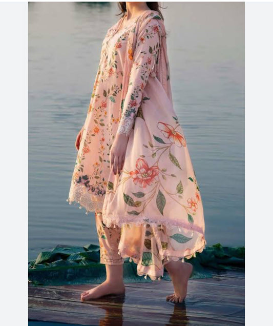 Baroque  | Unstitched | Luxury Lawn 3 Piece Printed Dress - QHF0075