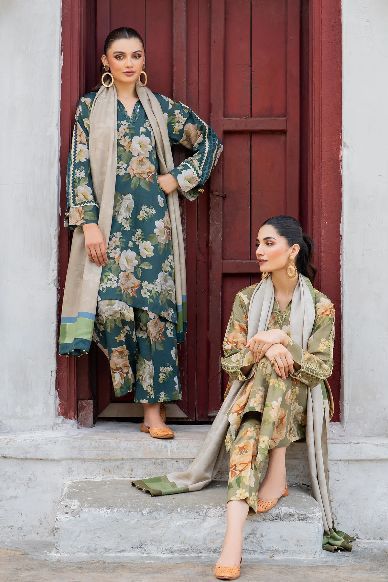 Baroque  | Unstitched | Luxury Lawn 3 Piece Printed Dress - QHF0078