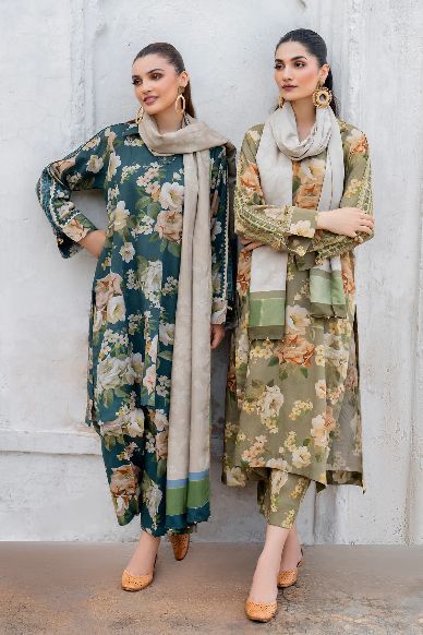 Baroque  | Unstitched | Luxury Lawn 3 Piece Printed Dress - QHF0078