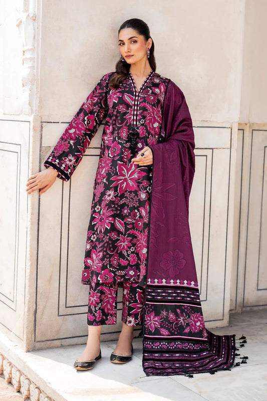 Baroque  | Unstitched | Luxury Lawn 3 Piece Printed Dress - QHF0079