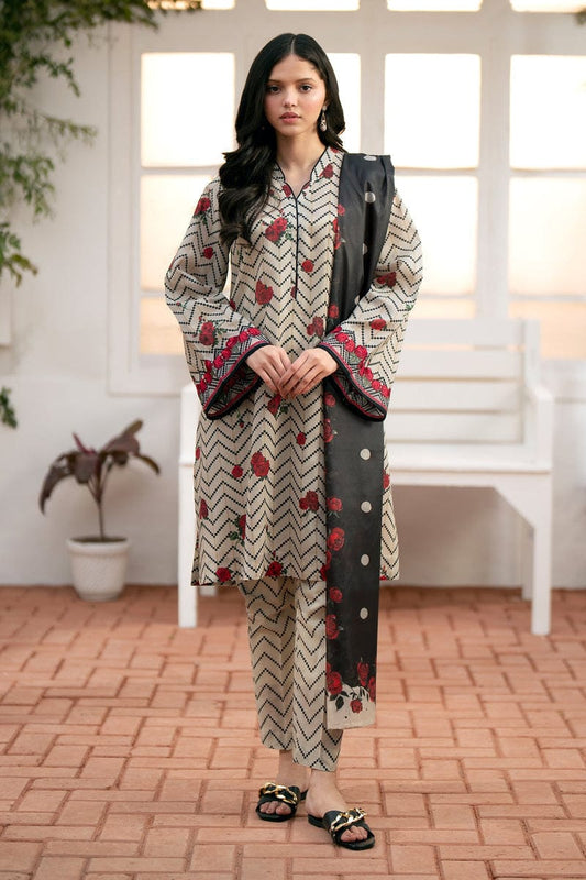 Lime Light  | Unstitched | Luxury Lawn 3 Piece Printed Dress - QHF0081